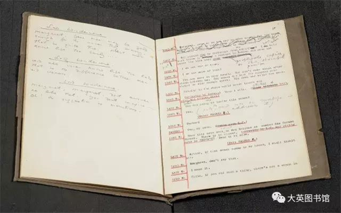 6▲ 奧斯卡·王爾德作品《溫夫人的扇子》第一幕第二稿，打字稿，1892年。Unpublished Material ? the Estate of Oscar Wilde.png